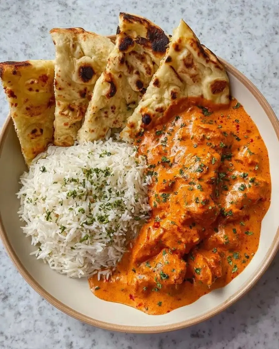 Garlic Naan with Curry