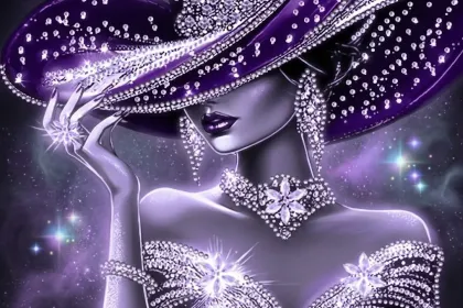 purple lady jigsaw puzzle