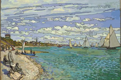 Monet- Regatta at Sainte-Adresse jigsaw puzzle