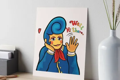 e.g. just Wally Darling having a fun time on a canvas jigsaw puzzle