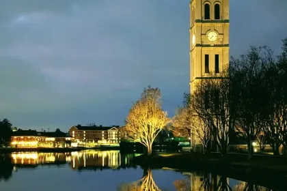 Furman University Tower at Night jigsaw puzzle