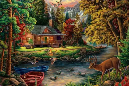 Enchanted Forest Lake jigsaw puzzle