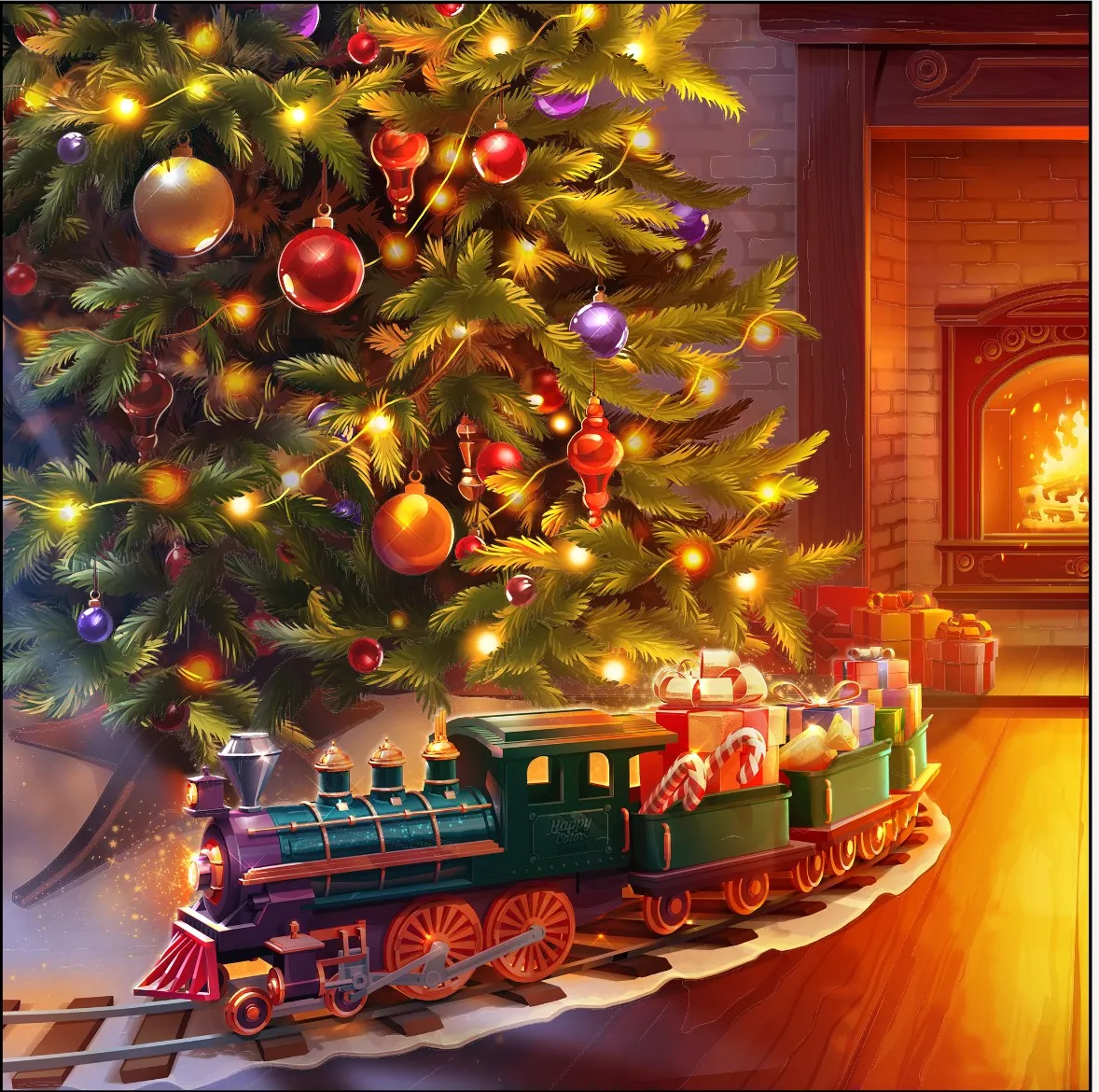 Christmas Train- Happy Color