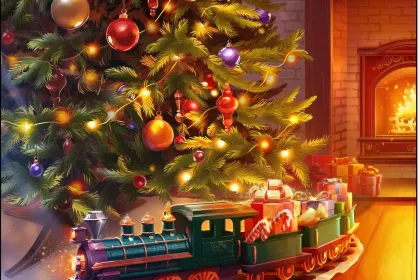 Christmas Train- Happy Color jigsaw puzzle