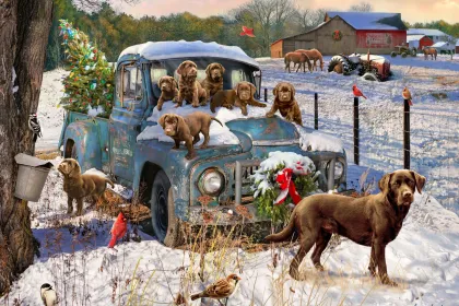Christmas Puppies jigsaw puzzle