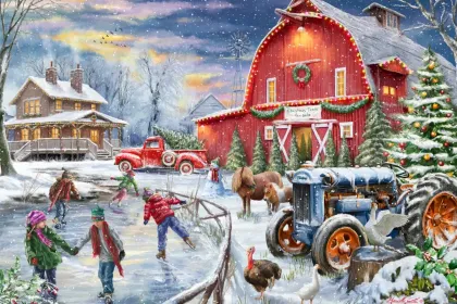 Barnyard Christmas jigsaw puzzle