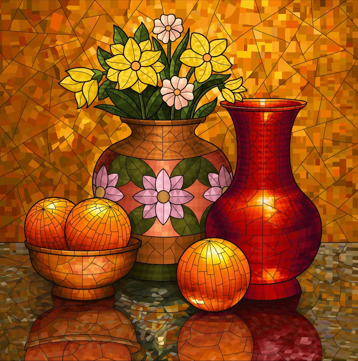 Mosaic Pots- Happy Color