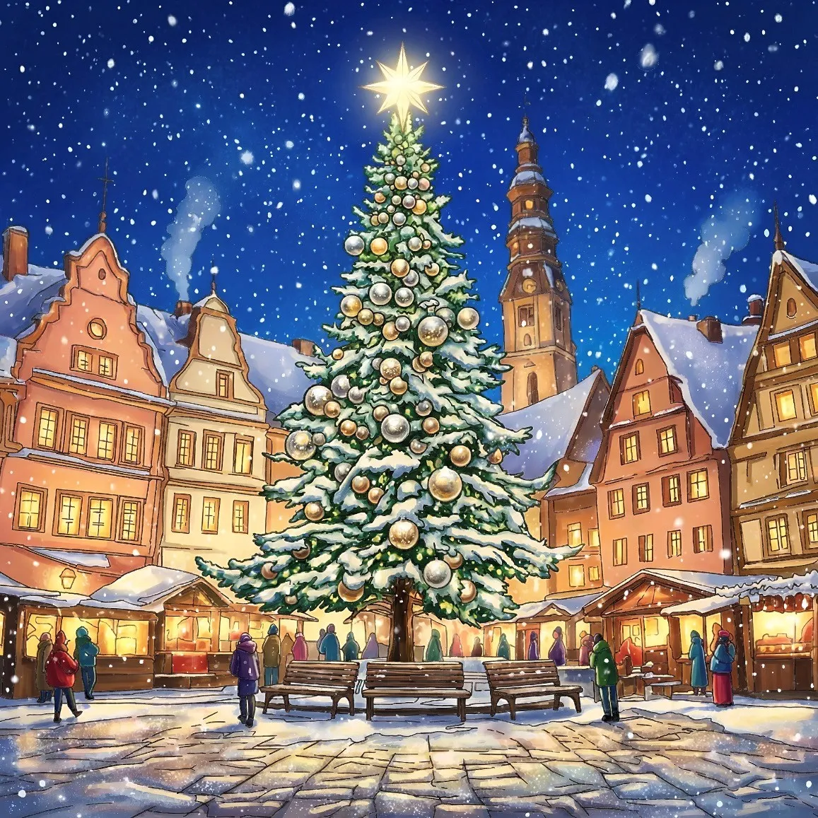 Winter Village- Happy Color