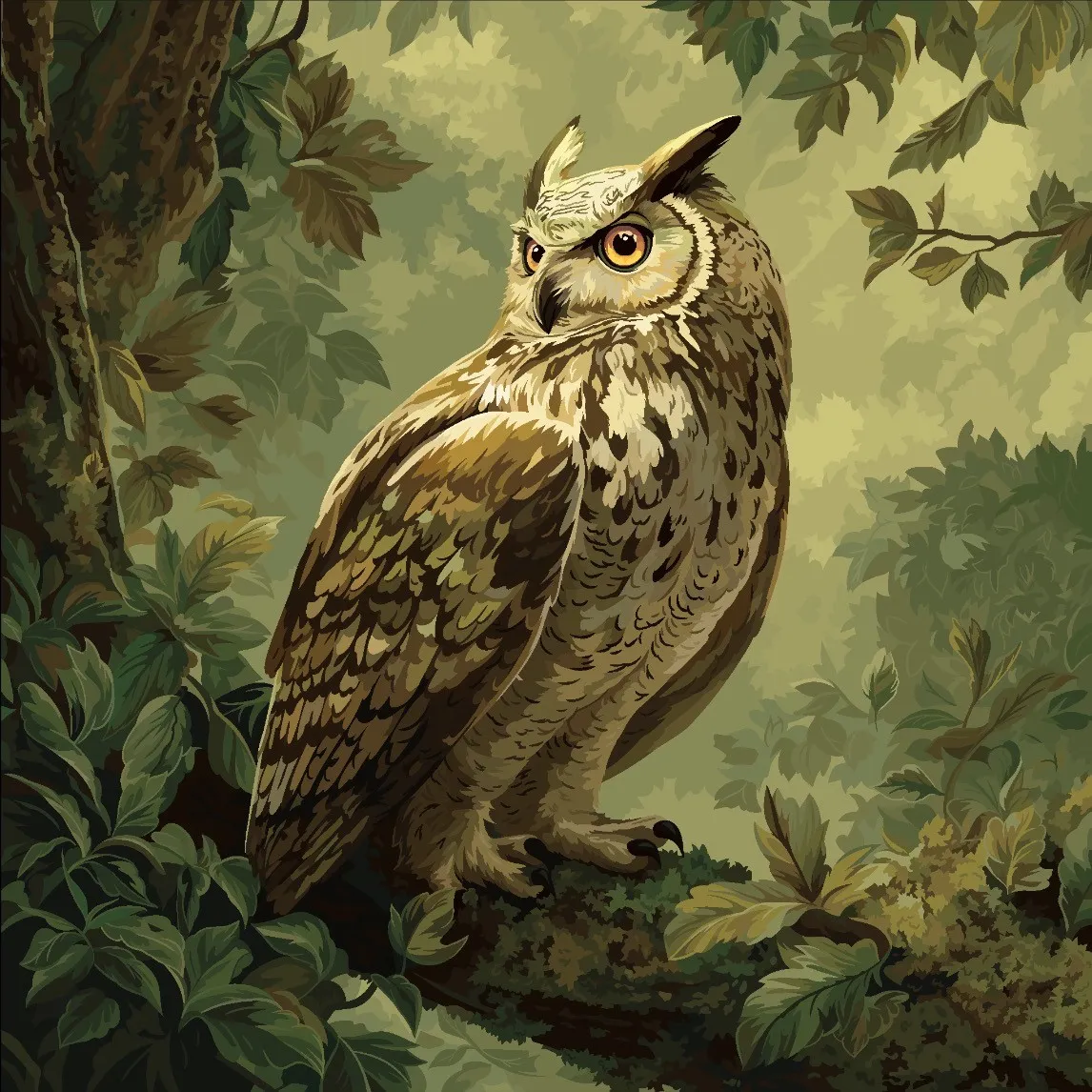 Majestic Owl- Happy Color