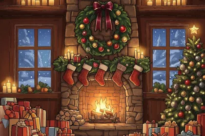 Stockings Hanging-Happy Color jigsaw puzzle