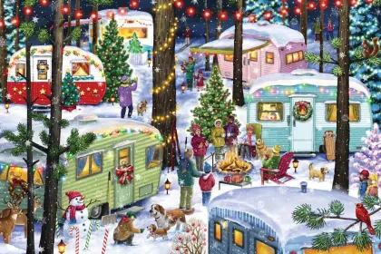 Camping for Christmas jigsaw puzzle