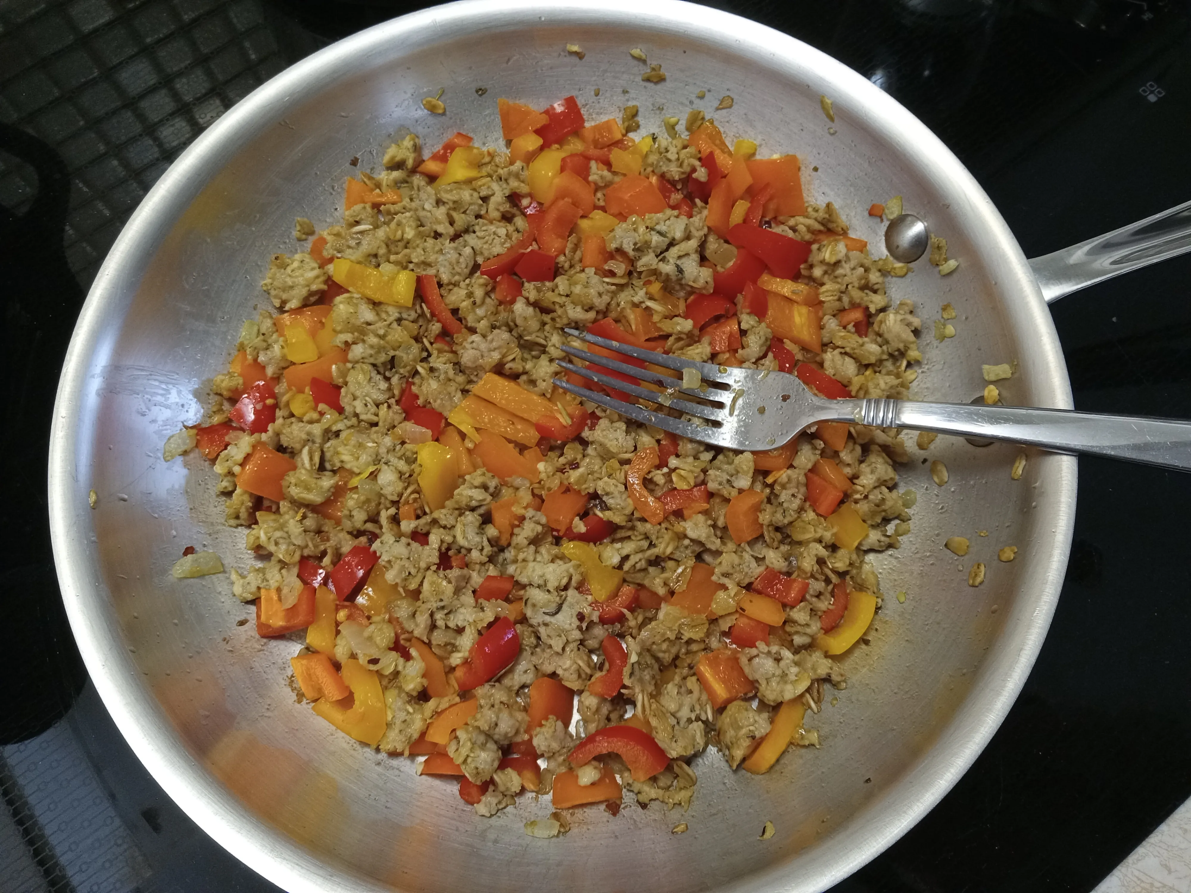 Spicy meat and peppers