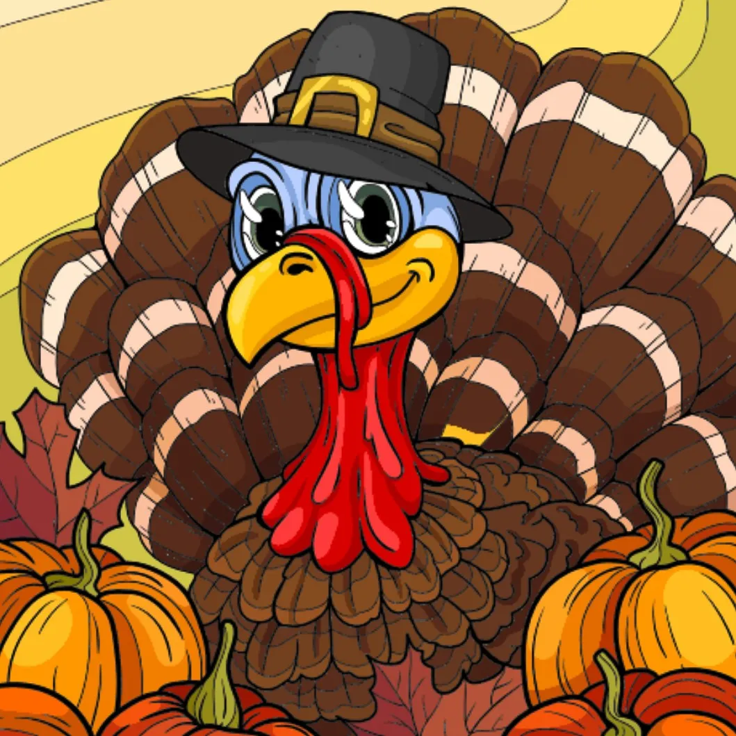 Thanksgiving Turkey- Happy Color