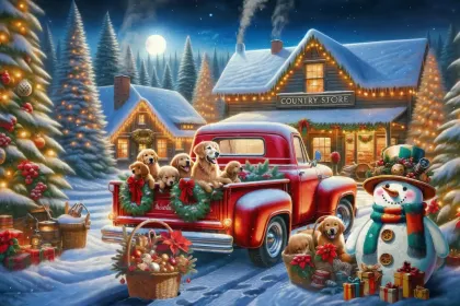 Golden Christmas jigsaw puzzle