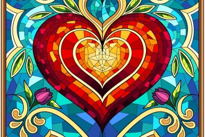 Stained Glass Heart- Happy Color jigsaw puzzle