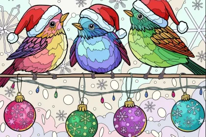 Christmas Birds- Happy Color jigsaw puzzle