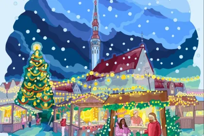 Christmas Town- Happy Color jigsaw puzzle