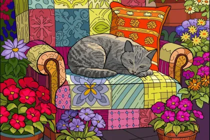 Kitty Napping- Happy Color jigsaw puzzle