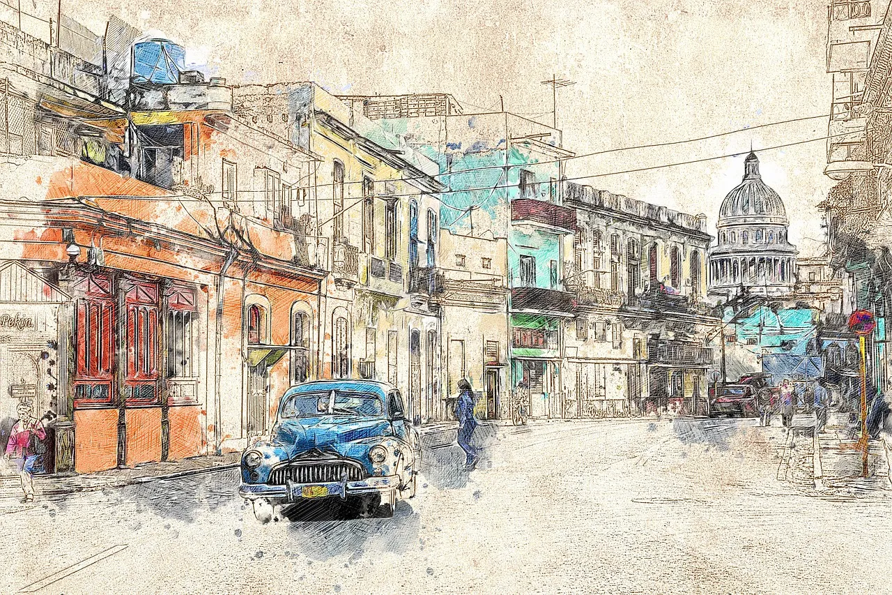 Urban Street Scene With Car