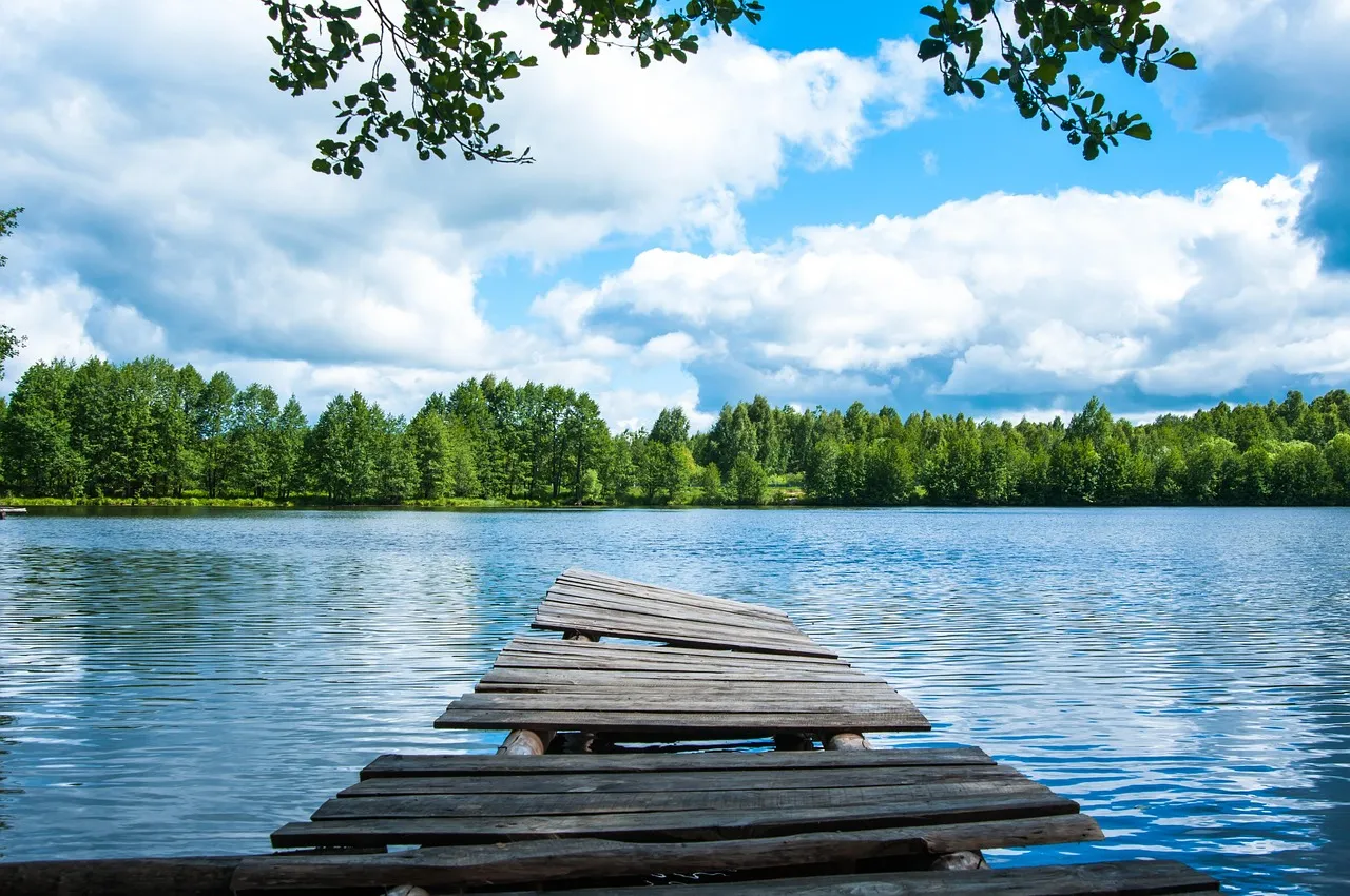 Calm Lake with Wooden Dock