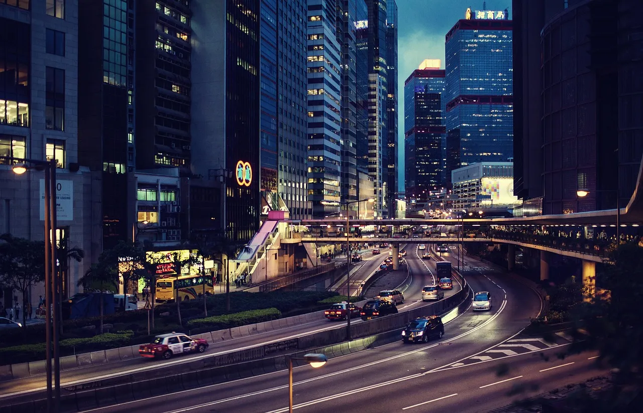 City Night Traffic Scene