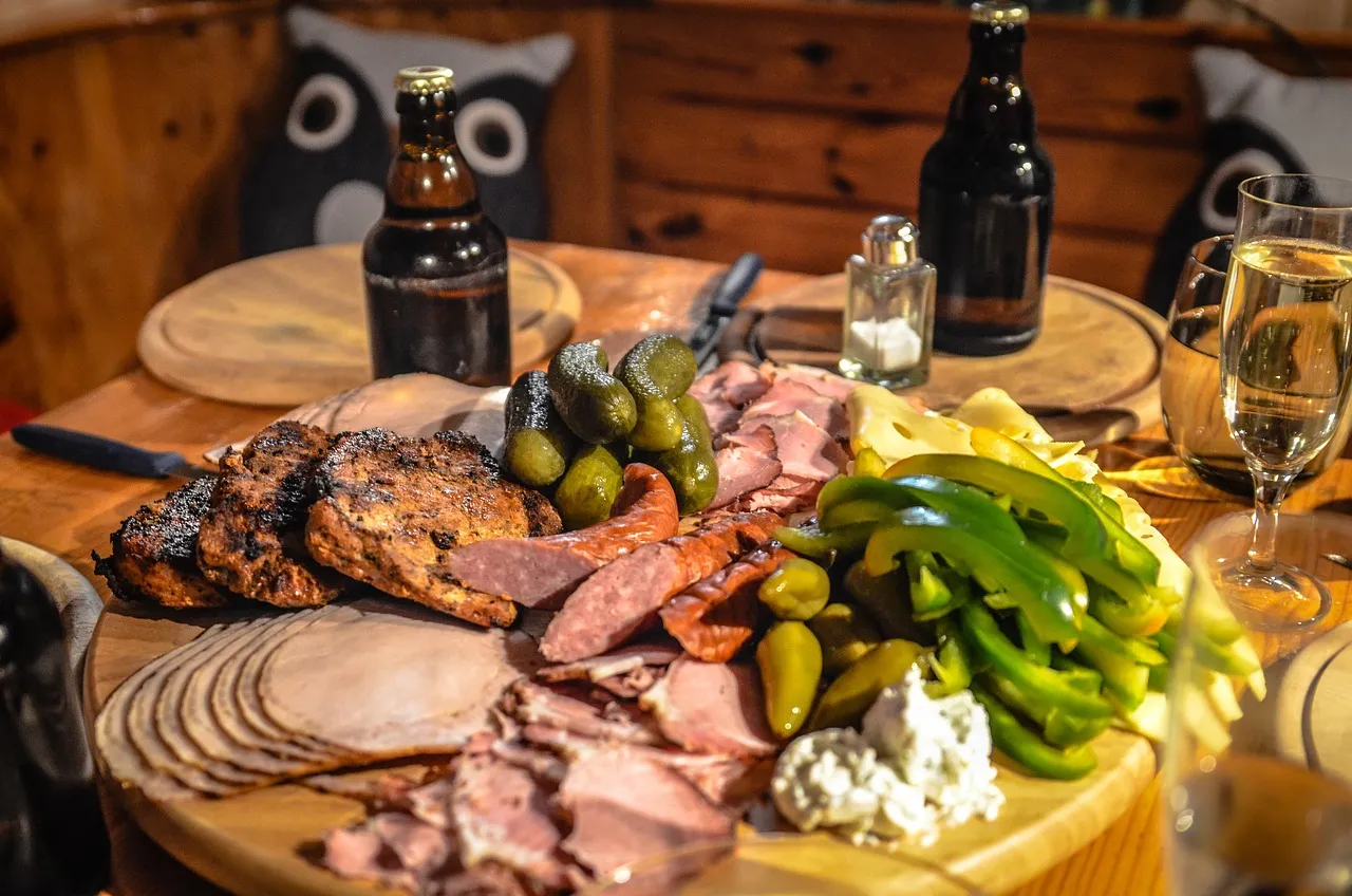 Dinner Table with Food Spread