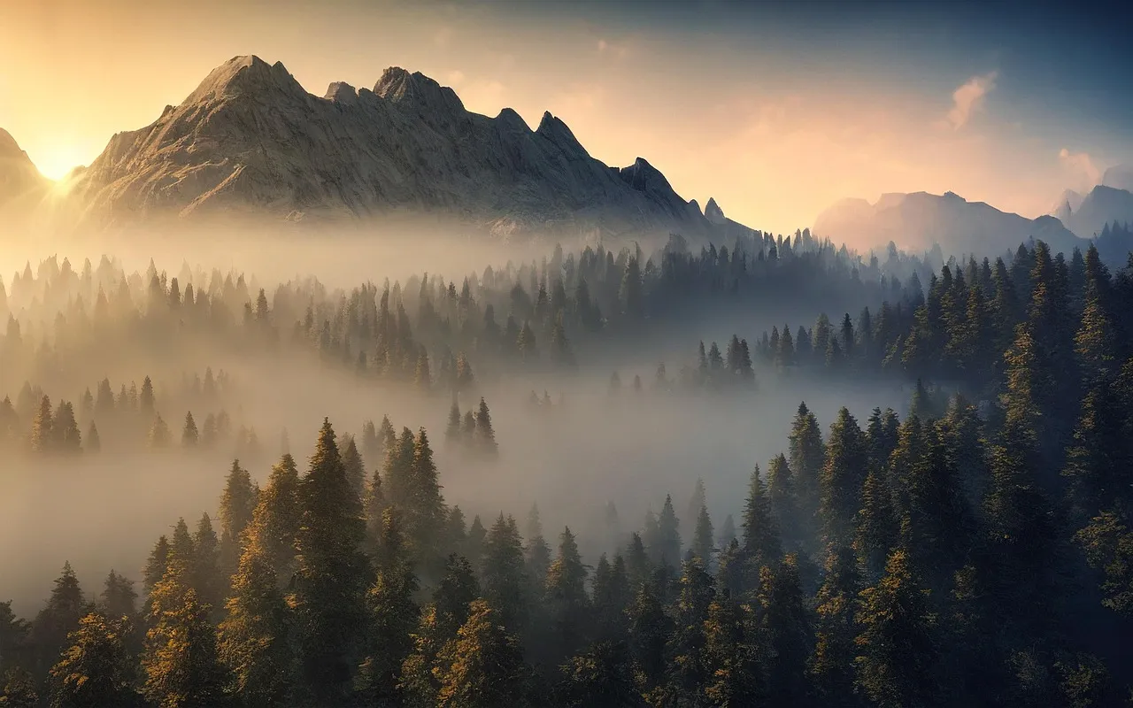Mountain Forest at Dawn