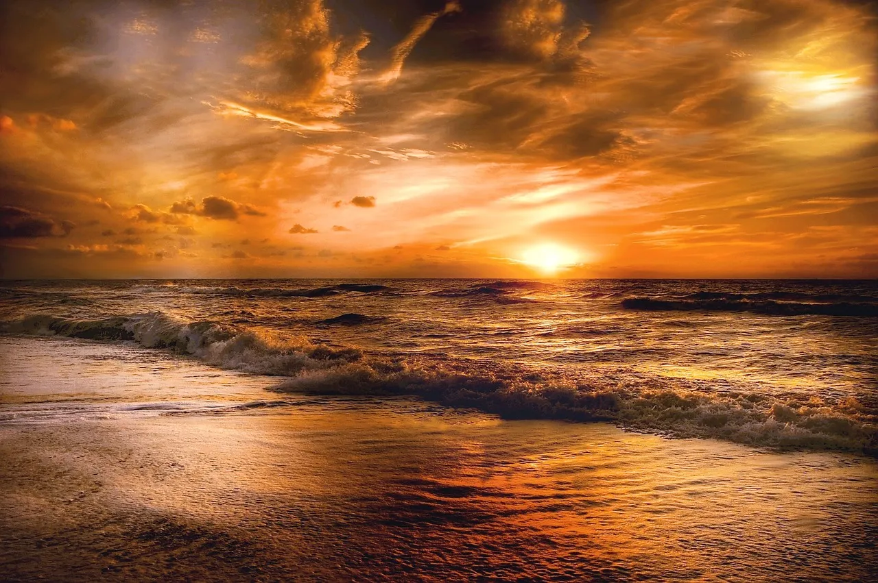 Sunset over the ocean