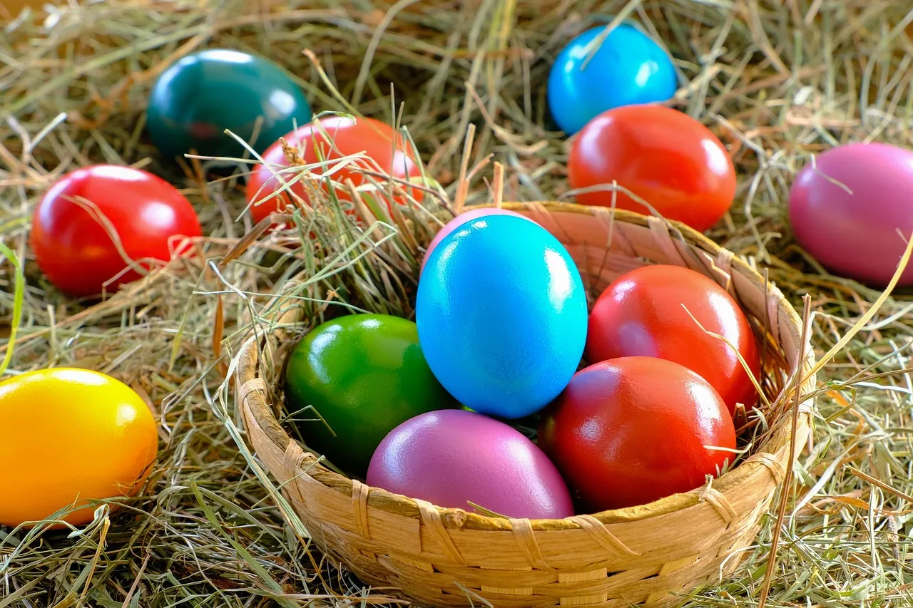 Easter Eggs in Basket