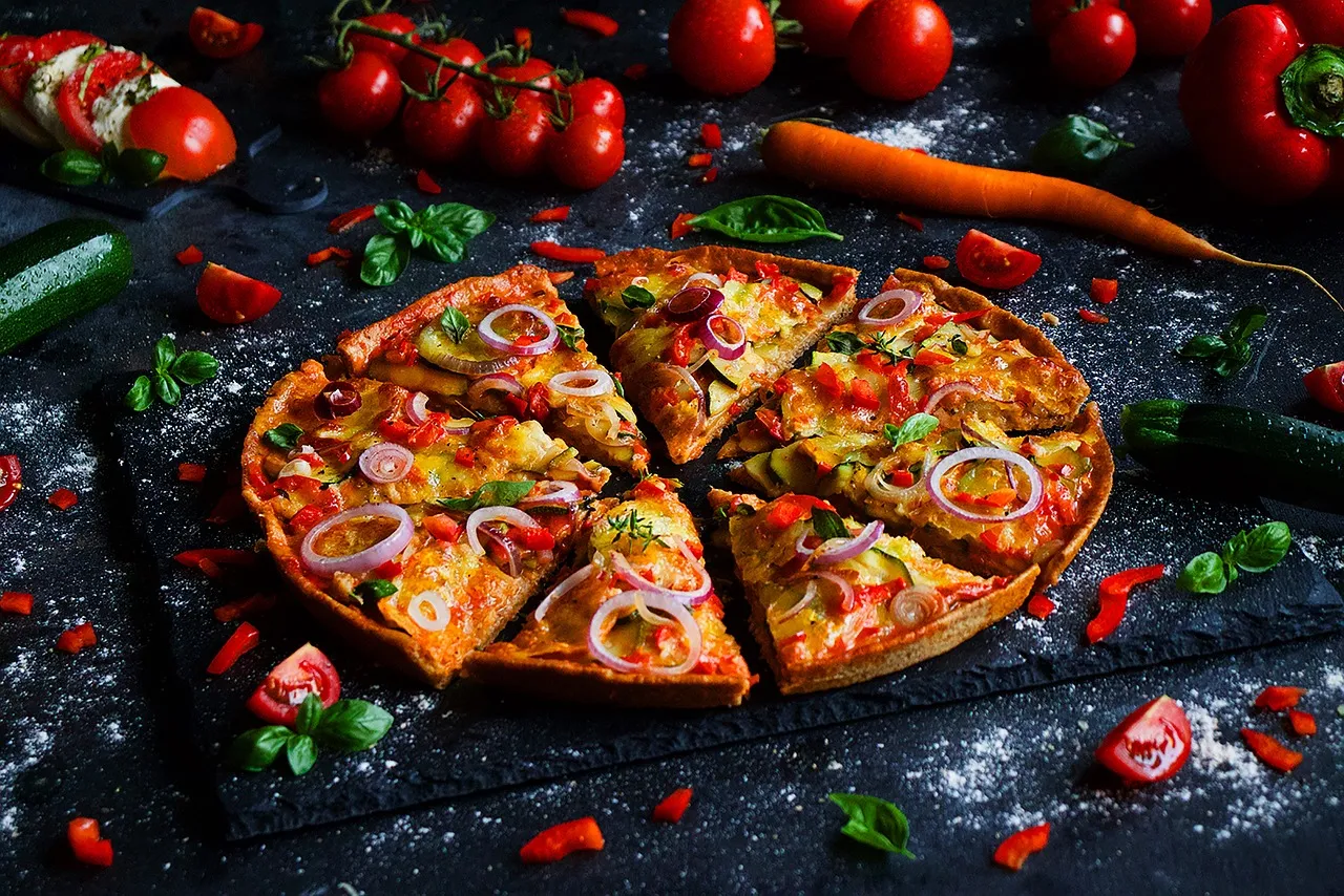 Vegetable Pizza with Fresh Ingredients