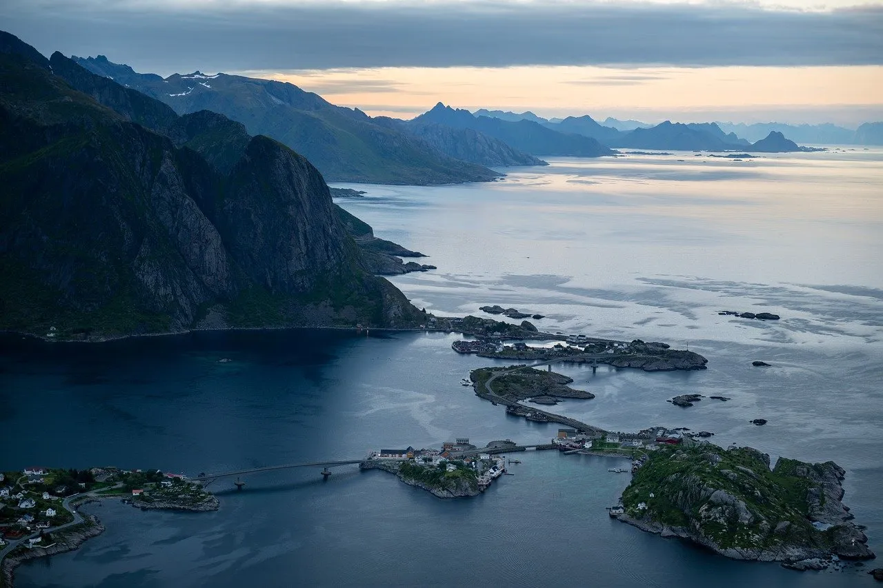 Coastal Landscape at Dusk