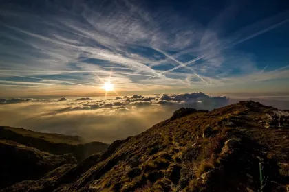 Jigsaw puzzle of Sunset over mountain clouds