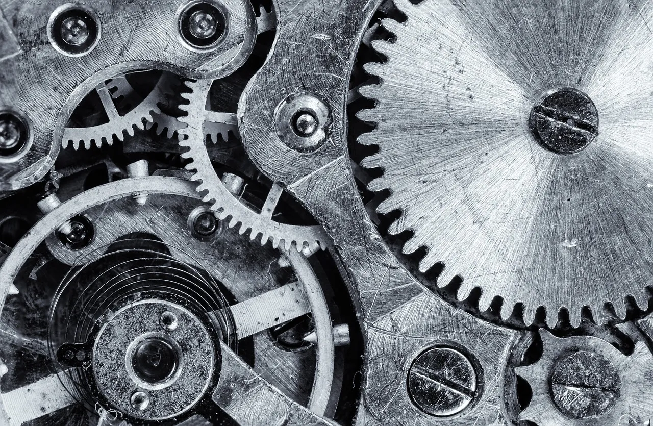 Mechanical Gears Close-Up