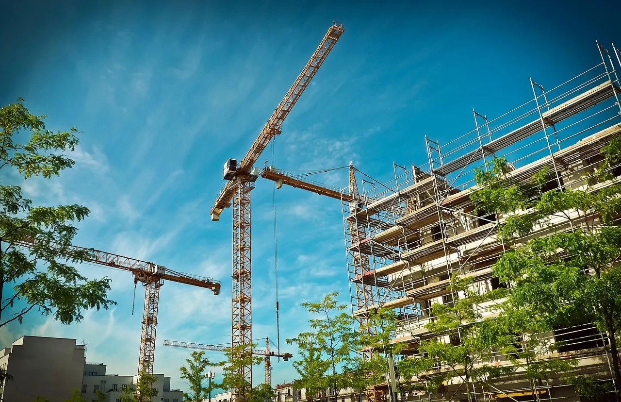 Construction Site with Cranes
