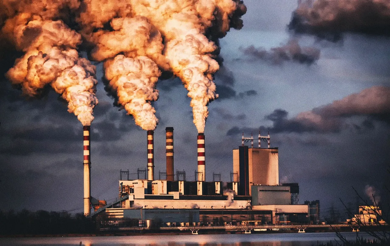 Industrial Pollution at Sunset