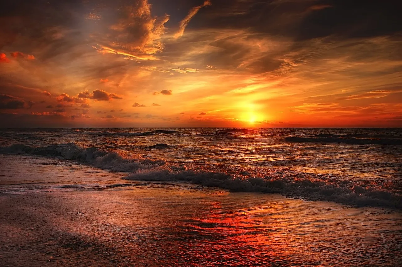 Sunset over the ocean