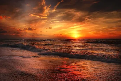 Jigsaw puzzle of Sunset over the ocean