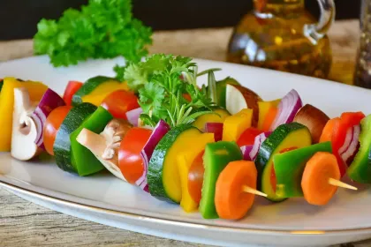 Jigsaw puzzle of Colorful Veggie Skewers Platter