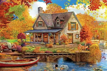 Country Life: Autumn Lake jigsaw puzzle