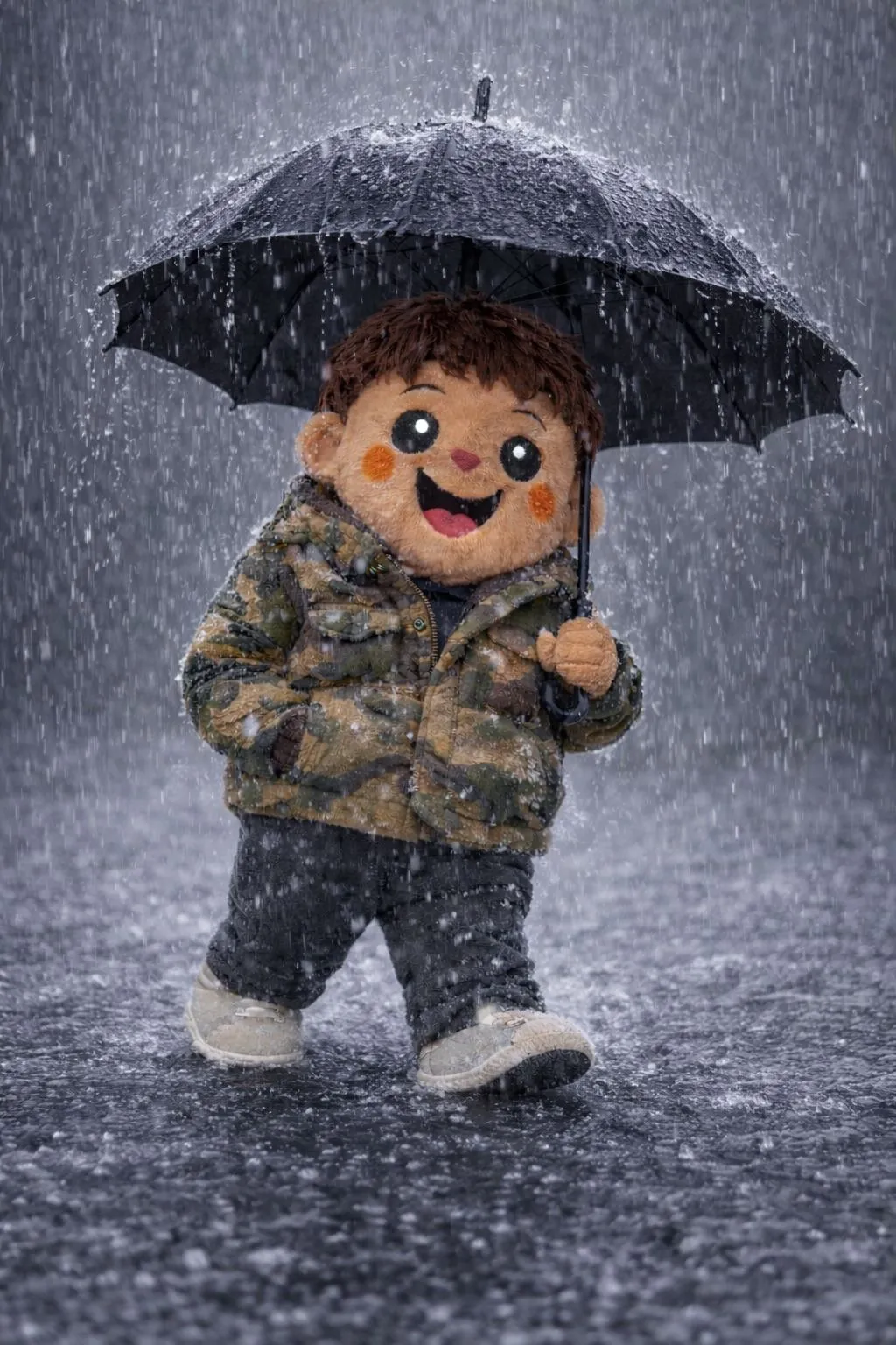 walking in  the rain