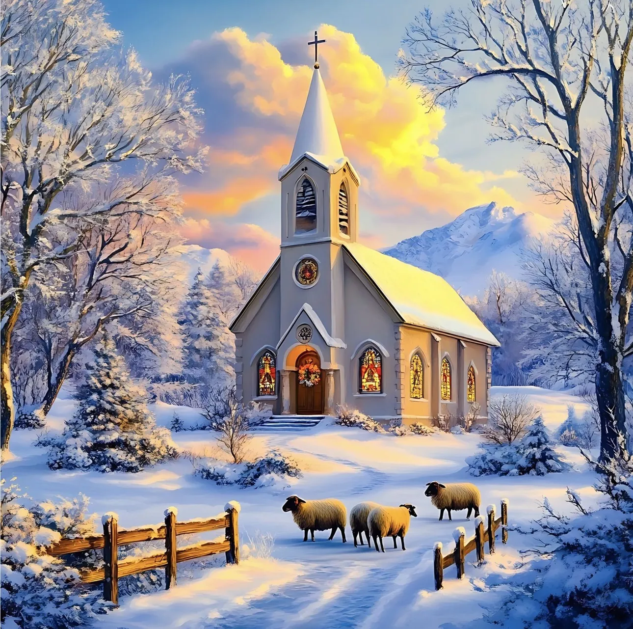 Country Church in the Snow jigsaw puzzle