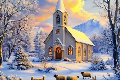 Country Church in the Snow jigsaw puzzle jigsaw puzzle