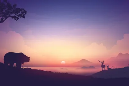 Animal sunrise jigsaw puzzle