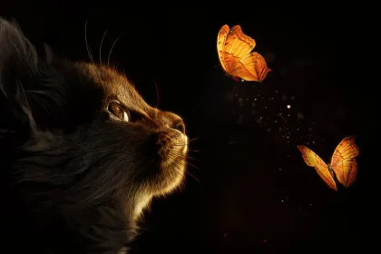 cat and butterfly jigsaw puzzle