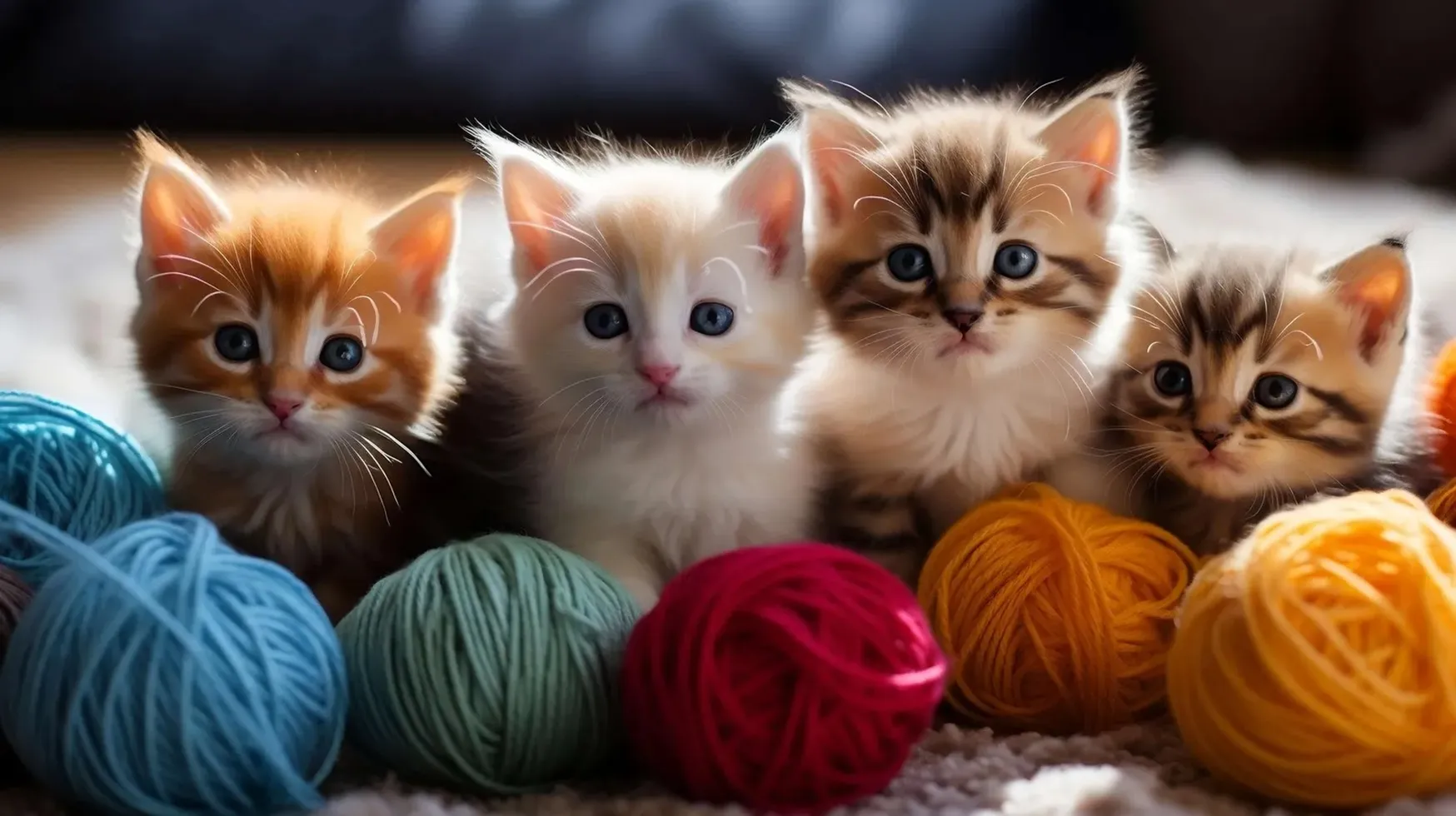 Kittens and Yarn