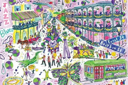 Bourbon Street during Mardi Gras jigsaw puzzle