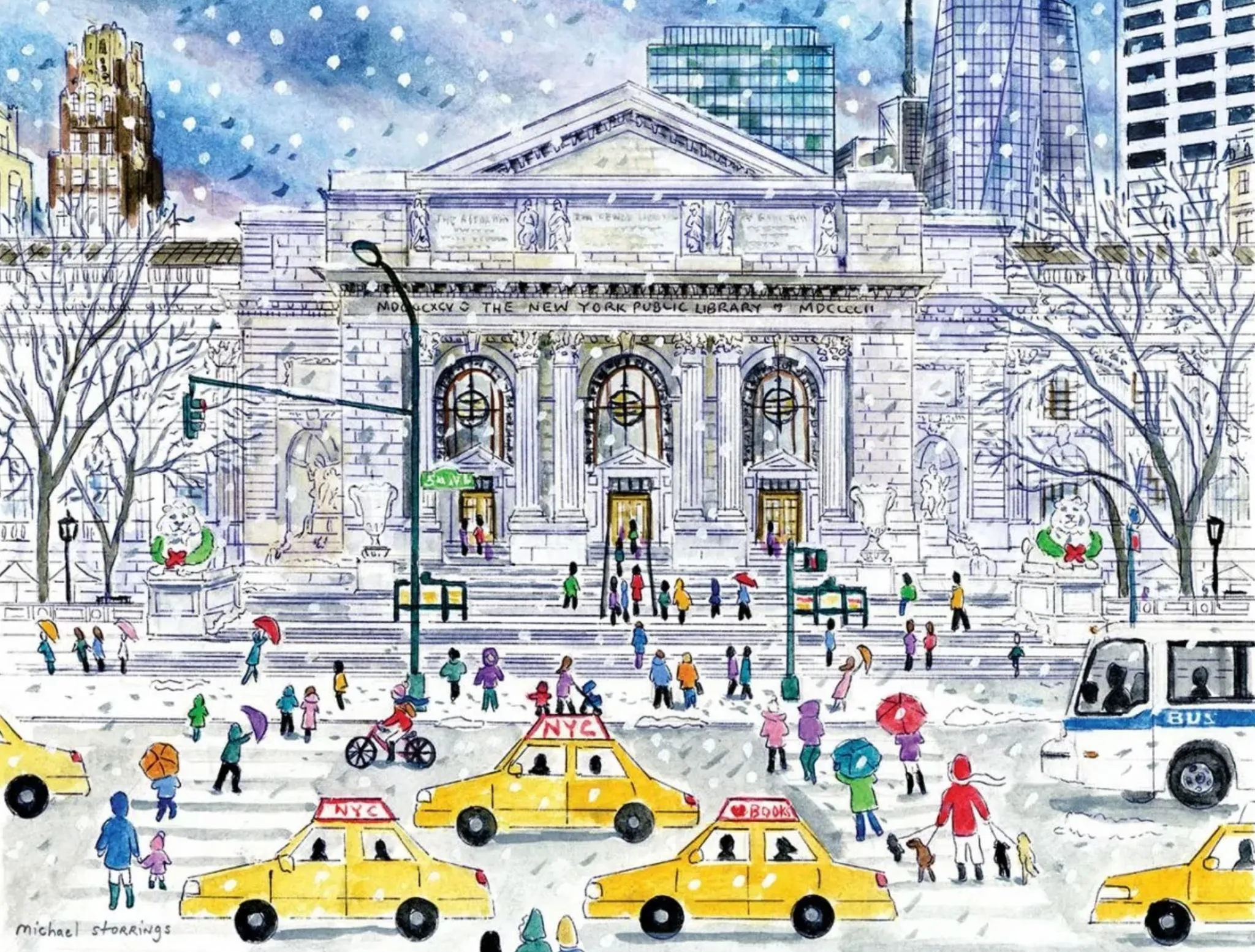 snowy new york