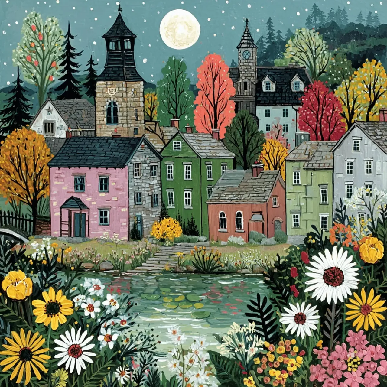 Moonlit Village