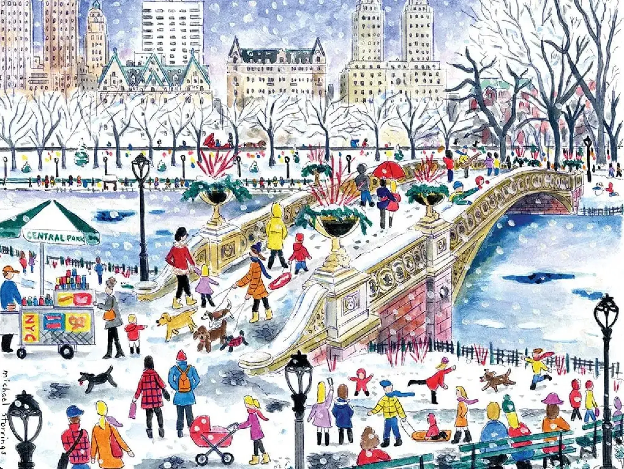 a busy winter day