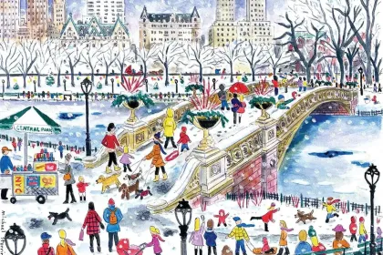 a busy winter day jigsaw puzzle